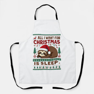 Tablier Tout ce que je veux pour Noël, c'est dormir - Drôl