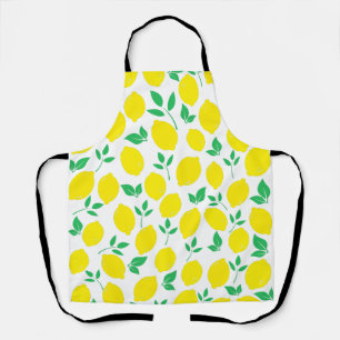 Tablier tout-en-dessus motif jaune citron