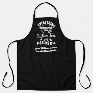 Tablier Tout Goûte Mieux Lorsque Le Nom Personnalisé Grill