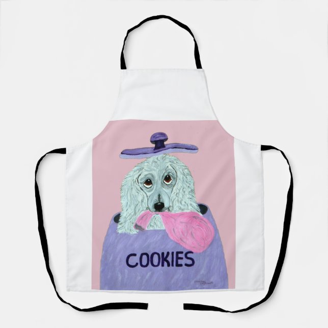 Tablier tout-imprimé Poodle Cookie Thief (Recto)