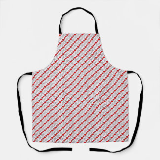 Tablier Tout Rouge Et Blanc Coeurs Cuisine Apron