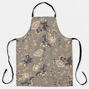 Tablier Tout sur les fleurs motif sur la fleur de fond bru