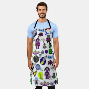 Tablier Tout sur l'impression Apron Astronaut Espace Alien