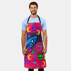 Tablier Tout sur l'impression Apron Astronaut Espace Alien