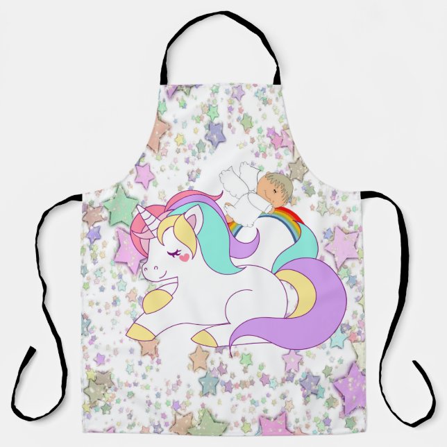 Tablier Tout sur l'impression Apron Unicorn Baby Angel (Recto)