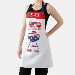 Tablier Toute Américaine Fille Chef Baker Patriotic Grilli