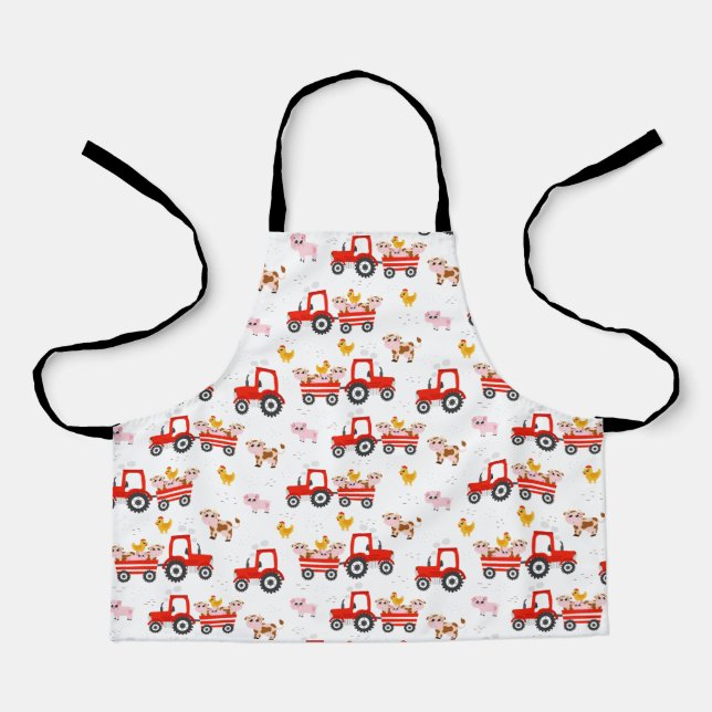 Tablier Tracteur Avec Animaux De Ferme (Recto)