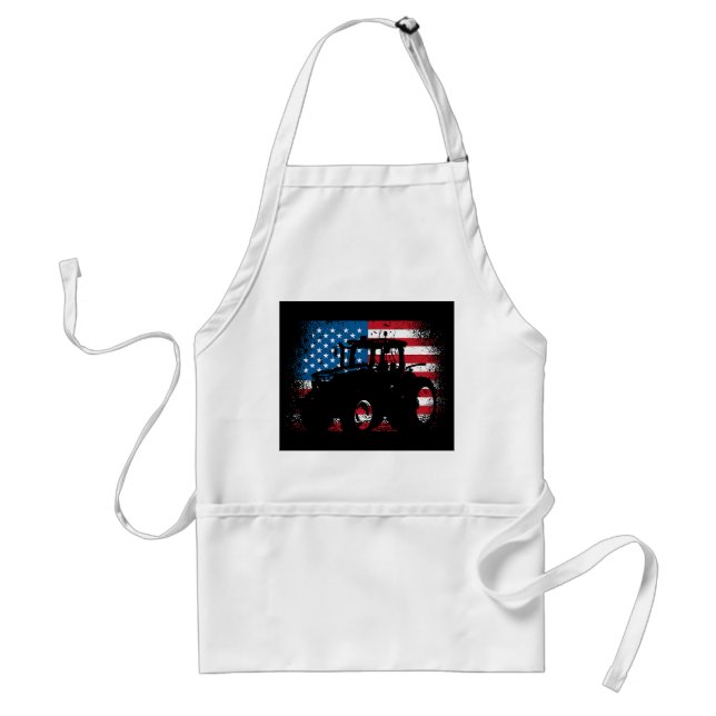 Tablier Tractor USA Drapeau design pour Patriotic Farmer (Devant)