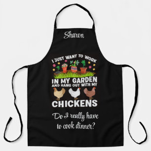Tablier Traîner avec mes poules dans mon jardin