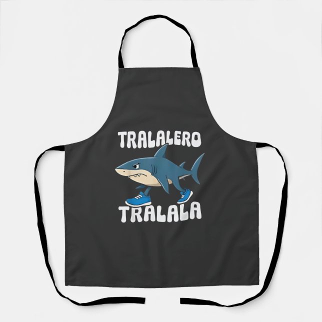 Tablier Tralalero Tralala Funny Shark Meme (Recto)
