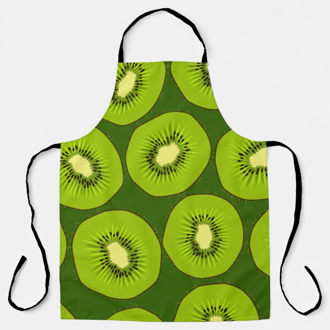 Tablier Tranches de fruits Kiwi : vert foncé. (Recto)