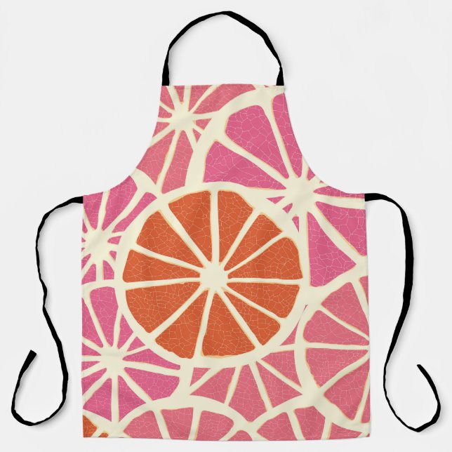 Tablier Tranches de pamplemousse sans soudure motif, agrum (Recto)