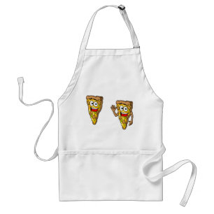 Tablier Tranches de pizza aux champignons heureux
