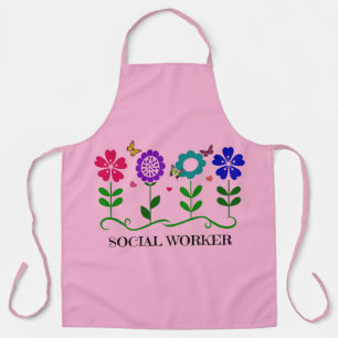 Tablier Travailleur social, Fleurs de printemps,