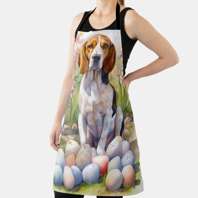 Tablier Treeing Walker Coonhound avec œufs de Pâques de va (Insitu)