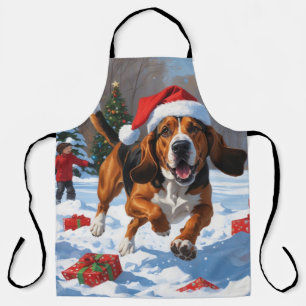 Tablier Treeing Walker Coonhound neige avec chapeau de Noë