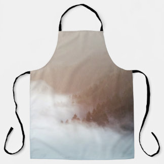 Tablier Trees on mountain covered with fogs