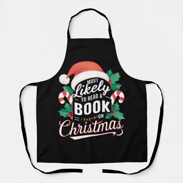 Tablier Très Probable De Lire Un Livre À Noël (Recto)