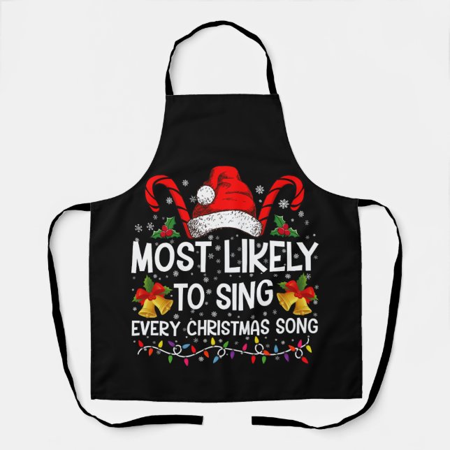 Tablier Très susceptible de chanter chaque chanson de Noël (Recto)
