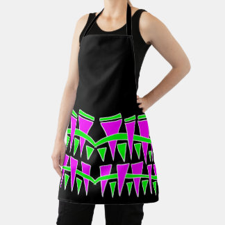 Tablier Triangle lignes vert rose Dodle44c