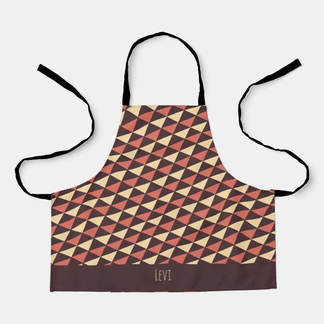 Tablier Triangles Beige Pêche Motif minimal (Recto)