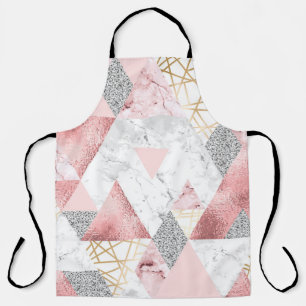 Tablier Triangles d'argent d'or géométrique, motif en marb