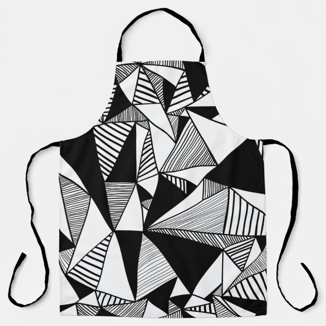 Tablier Triangles De Mosaïque, Texture Blanc Noir. (Recto)
