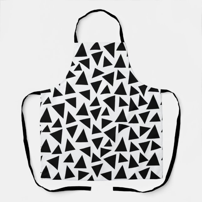 Tablier Triangles géométriques noirs  (Recto)