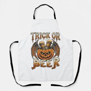 Tablier Trick Or Beer Halloween Citrouille Squelette Ailes