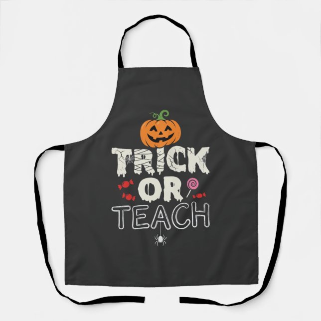 Tablier Trick or Teach Halloween Teacher Design (2)_1 (Recto)
