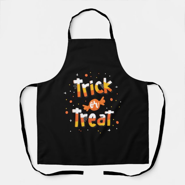 Tablier Trick or trat Candy Yellow and Orange Cute (Recto)