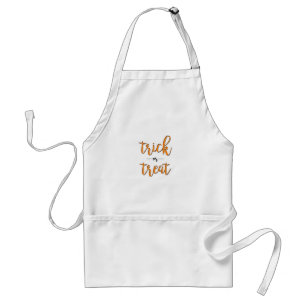 Tablier trick or treat halloween orange black simple