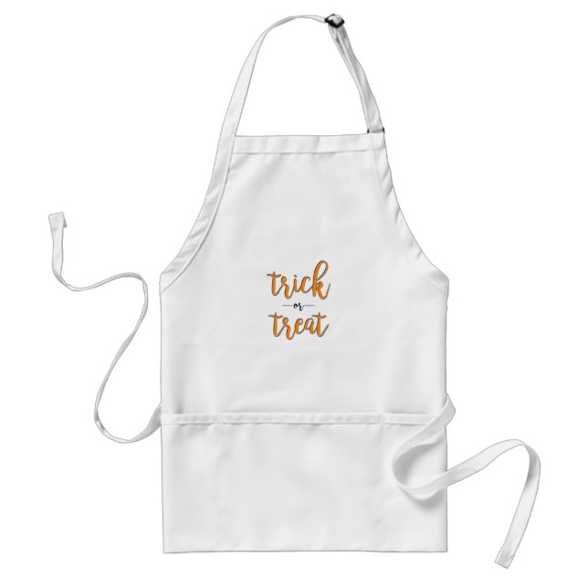 Tablier trick or treat halloween orange black simple (Devant)