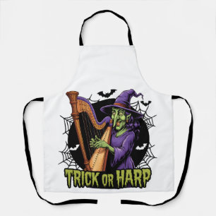 Tablier Trick Ou Harpe Éffrayante Sorcière Jouer Harpe Hal