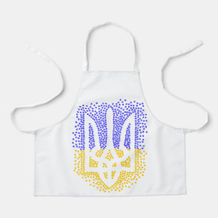 Tablier Trident heraldique ukrainien tryzub étoiles disper