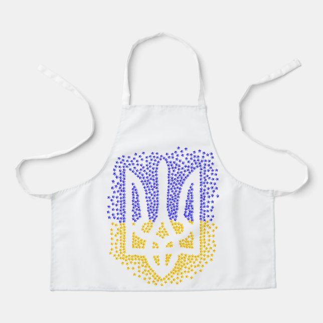 Tablier Trident heraldique ukrainien tryzub étoiles disper (Recto)