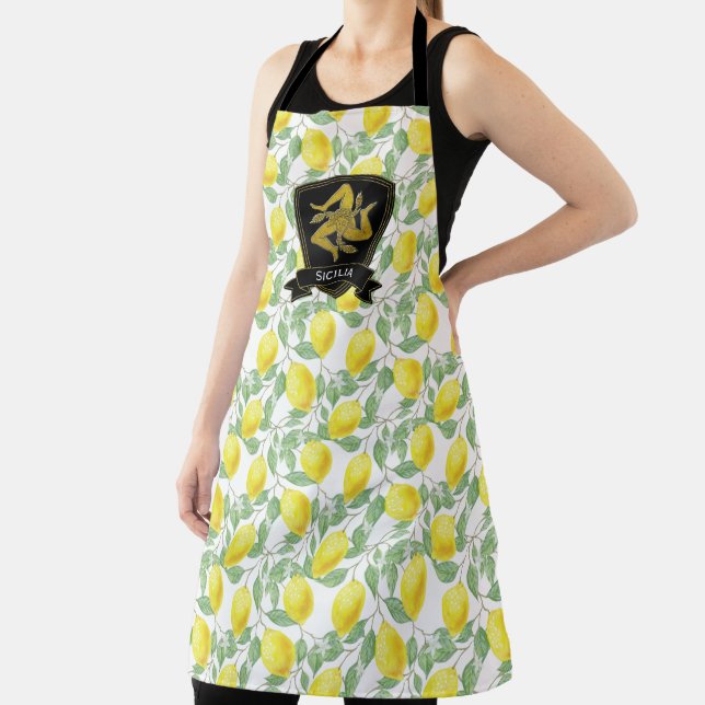 Tablier Trinacria sicilienne festive personnalisée (Insitu)