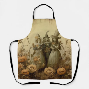 Tablier Trio de sorcières gothiques antiques Roses d'autom