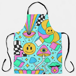 Tablier Trippy arc-en-ciel 60s pop psychédélique fluide pa