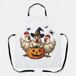 Tablier Trois Éffrayant Halloween Poulet Farmer Chaud d'au