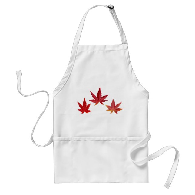Tablier Trois feuilles rouges en chute (Devant)