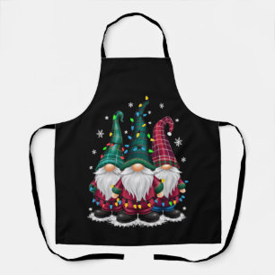 Tablier Trois Gnomes Lumières de Noël Xmas Fêtes