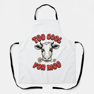 Tablier Trop Cool Pour Moo Cow drôle Vintage Shirt Design_