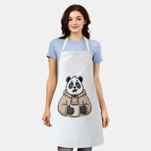Tablier Trop fatigué pour fonctionner Panda Café Dessin an