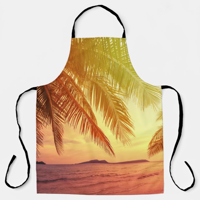 Tablier Tropical Beach Paradise : Paysage serein. (Recto)