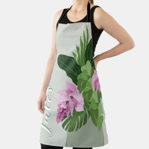 Tablier Tropical Medinilla Rose Flower Green Vase ajouter 