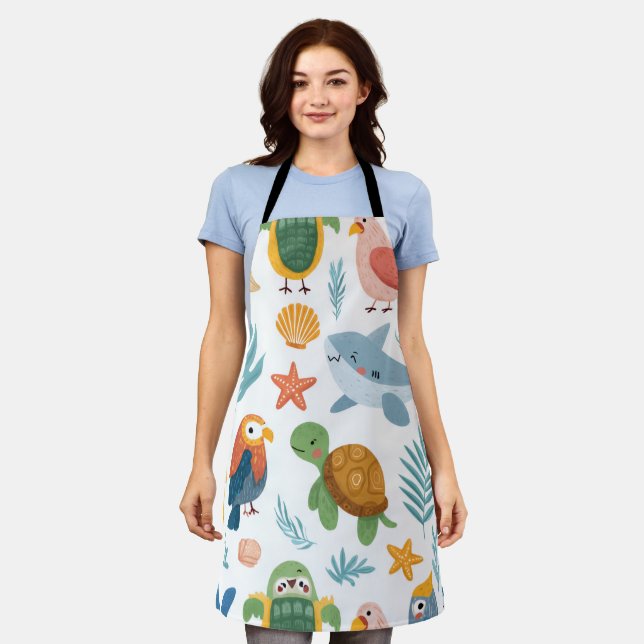 Tablier Tropical Palm All-Over Print Apron Gift (Porté)