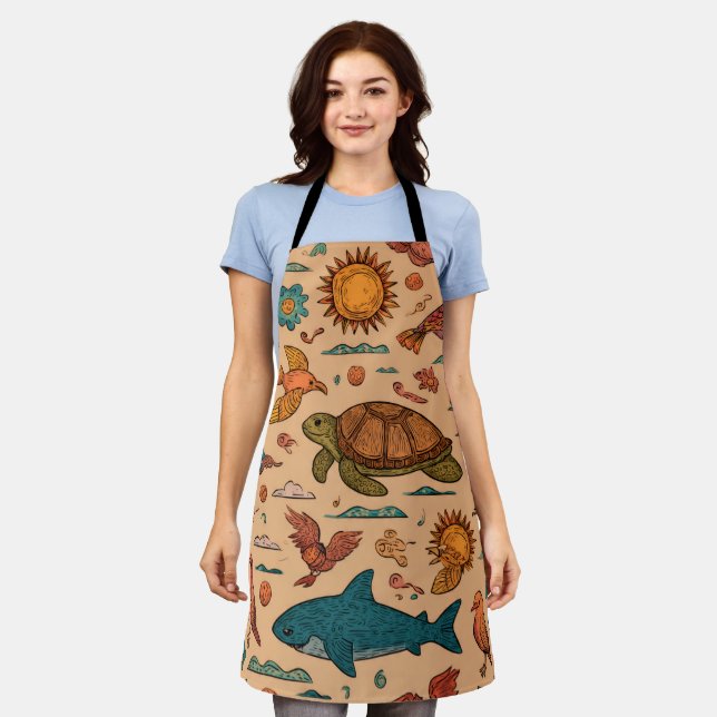 Tablier Tropical Wander All-Over Print Apron Gift (Porté)