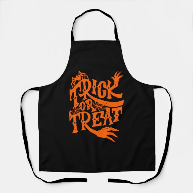 Tablier Trucs Ou Traiter Grunge Halloween Conception (Recto)