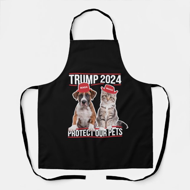 Tablier Trump 2024 Protégez nos animaux Chiens de chat MAG (Recto)